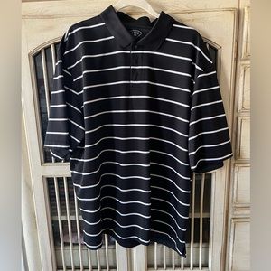 Sharp Black & White Striped Golf Shirt
